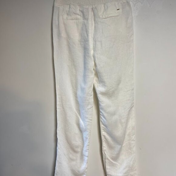 GUESS White Linen Women's Drawstring Relaxed Pants Size S - Picture 8 of 11